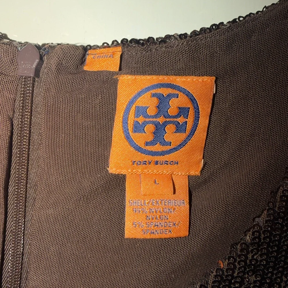 Tory Burch Brown Sequin Mini Dress